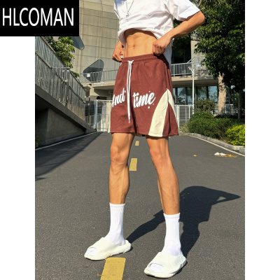HLCOMAN美式运动裤ANDTI夏季宽松潮牌训练三四分裤男跑步华夫格篮球裤