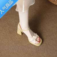 SUNTEK绝美气质小众高级感凉鞋女款夏季2023新款夏款配裙子的粗跟高跟鞋