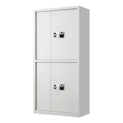 阿拉贡指纹电子保密柜钢制密码文件柜档案柜办公柜矮柜保密资料柜通双节白色:国保指纹锁