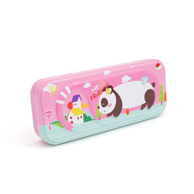 佑乐比马口铁文具盒双层金属小学生多功能儿童创意卡通带乘法口诀铅笔盒整理收纳多功能盒双层