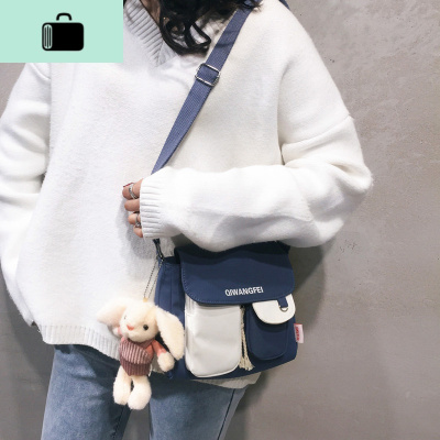 帆布斜挎包女ins日系工装包韩版百搭学生单肩包可爱可爱少女小包NEW LAKE女斜挎包