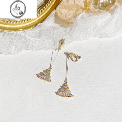 JiMi高级感耳夹无耳洞耳饰女法式网红圆脸显瘦耳环设计感耳坠气质长款