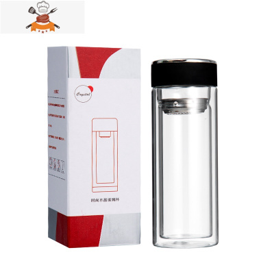 茶具茶水分离杯泡茶杯双层玻璃茶杯男士便携杯子家用车载水杯 敬平