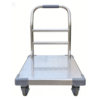锴晟 平板车 304不锈钢手推车 消音小推车 不锈钢车 固定把手 带护角 120*80*95 台