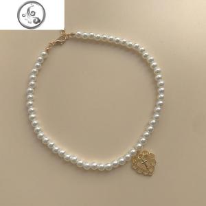 「少女的祈愿 珍珠项圈」复古宫廷风少女爱心锁骨项链颈链 JiMi 项圈单只
