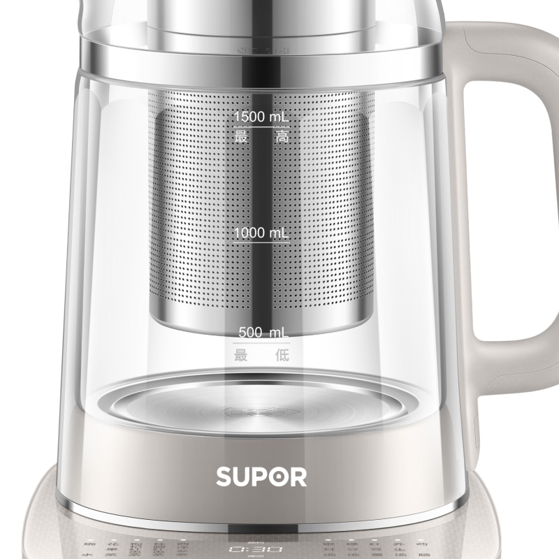 苏泊尔(SUPOR)双层防烫壶体.316L不锈钢材质5段调温24小时预约养生壶SW-15Y20