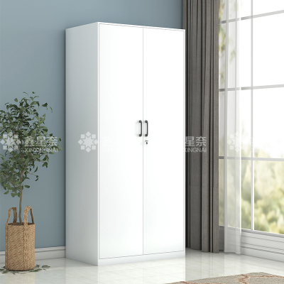 鑫星奈 XXN3110704 阳台柜单门衣柜钢制储物柜铁皮柜 白色双门文件衣柜800mm宽