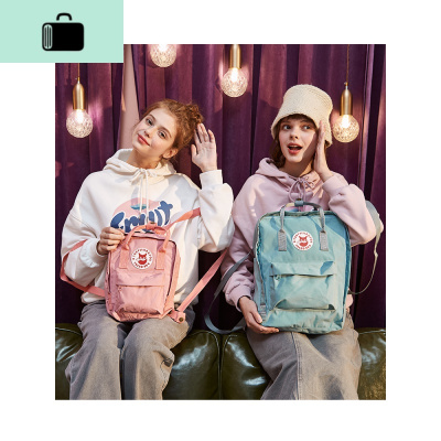 ee大小狐狸双肩背包学生书包女户外旅行情侣新款潮ins包NEWLAKE女士双肩包