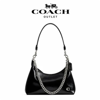 [香港直邮]COACH蔻驰Juliet 25朱丽叶精致风格与休闲随性牛皮革斜挎单肩包中号女款 黑色
