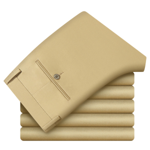 老爺車(LAOYECHE)男士休闲裤男宽松直筒冬季厚款天丝商务中年西裤男冰丝男裤长裤子