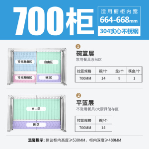 欧琳(OULIN)魔立方 新概念304不锈钢厨房收纳拉篮 双层抽屉式碗碟架平篮厨房橱柜碗架 304可拆卸双接水盘电镀