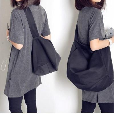 韩国ulzzang斜跨包港风原宿纯色大包男女单肩斜挎包大容量健身包易品