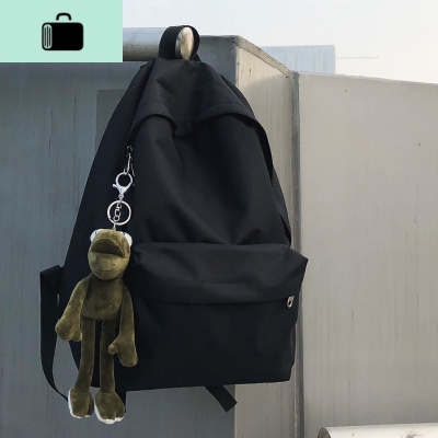 日系简约防水双肩包韩版原宿大容量高中学生书包男女ins挂件背包NEW LAKE