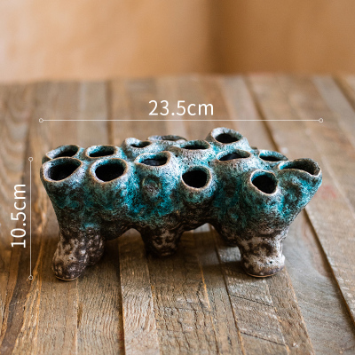 家柏饰(CORATED)陶瓷珊瑚花瓶花器花盆水培禅意古风装饰摆件创意另类个性 多孔花器(珊瑚瓶C) 中