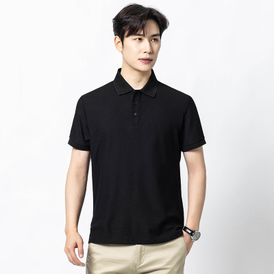 2025夏季男士T恤POLO衫短袖休闲百搭男士T恤领打底衫纯色透气