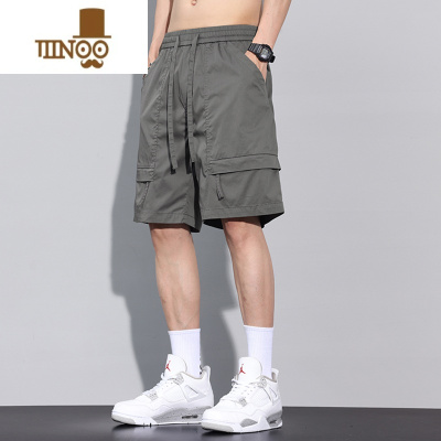 YANXU冰丝工装短裤男士夏季薄款外穿机能风中裤子青少年宽松休闲五分裤