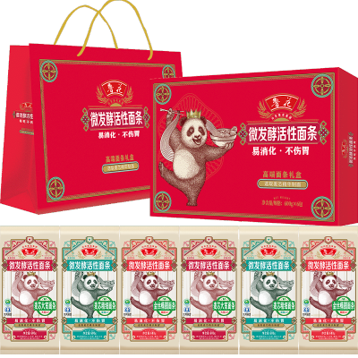 鲁花熊猫系列微发酵活性面条组合3600g
