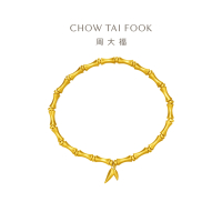 周大福经典传承系列雅致足金黄金竹节手链计价(工费:1080元)F229862
