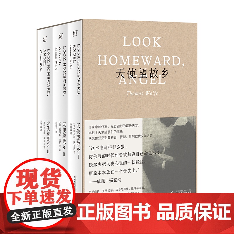 天使望故乡 全3册 托马斯沃尔夫著 函盒典藏文库本 一頁folio书系 翻译家宋碧云译本 从凯鲁亚克到 罗斯外国小说书籍