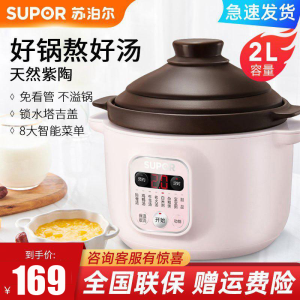 苏泊尔 SUPOR 电炖锅原矿紫陶煲汤锅煮粥锅燕窝炖盅bb煲微电脑智能控制 DG20YC815 2L