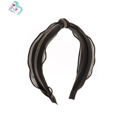 发箍女网红韩国发捆简约宽边压发卡发带超仙百搭发饰外出韩式头箍你那么美黑色闪片-可调节金属发箍发夹