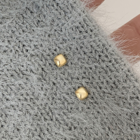 s925纯银磨砂方块小耳钉简约百搭耳环小巧精致几何耳饰女气质
