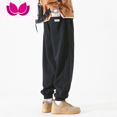 七斓日系潮牌束脚运动裤男款春季休闲裤子青少年宽松卫裤痞帅美式