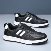 头层牛皮男士休闲鞋厚底运动透气板鞋潮牌百搭真皮小白鞋男款男鞋