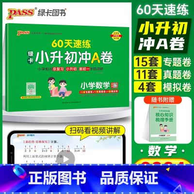 速记+速练[数学]2本 小学升初中 [正版]2024新版绿卡小升初冲A卷数学60天速练真题测试卷系统总复习小学升初中小考