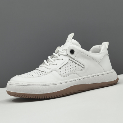 真皮板鞋男款潮流百搭欧洲站男鞋歪头休闲鞋小白鞋轻奢萌丑芒果鞋