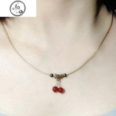 韩版简约复古小清新学生项链 星星玛瑙闺蜜锁骨链 文艺吊坠饰品 JiMi