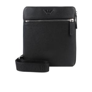 Emporio Armani2025新款男包黑色单肩包时尚斜挎包经典复古实用型男士邮差包