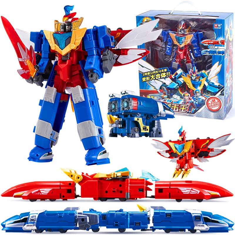 巨神战击队4之轨道先锋儿童变形玩具热浪战机王轨道先锋列车三合一