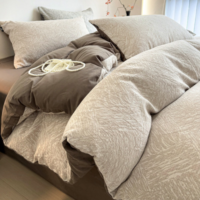 全棉床上四件套新款春秋纯棉床单人被套罩宿舍三件套床上用品