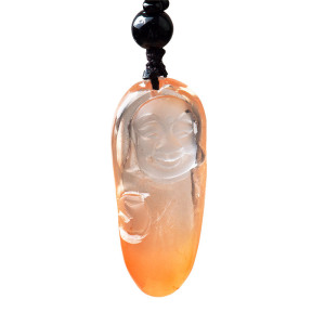 梦克拉 红兔毛雕刻弥勒佛笑佛吊坠 红兔毛 弥勒 水晶发晶吊坠 水晶吊坠 项链吊坠 玉吊坠 发晶吊坠挂绳 水晶 佛 红兔毛 红兔毛弥勒佛吊坠