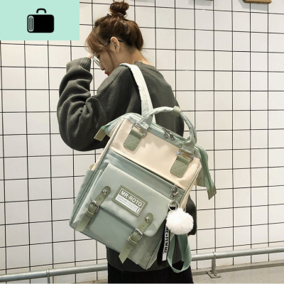 网红双肩包女ins风电脑书包高中百搭大学生韩版大容量初中生背包NEW LAKE