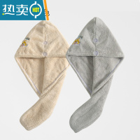 敬平干发帽吸水速干2022新款擦洗头发的头巾女包头巾加厚可爱浴帽 Lovely柯基_(奶咖+浅灰) 单层加厚1