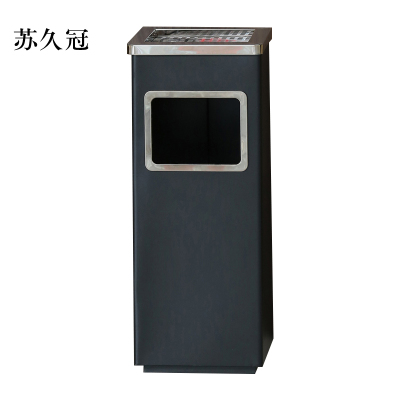 苏久冠不锈钢垃圾桶烟蒂柱灭烟桶带烟灰缸室外电梯口立式 丽格正方形黑色