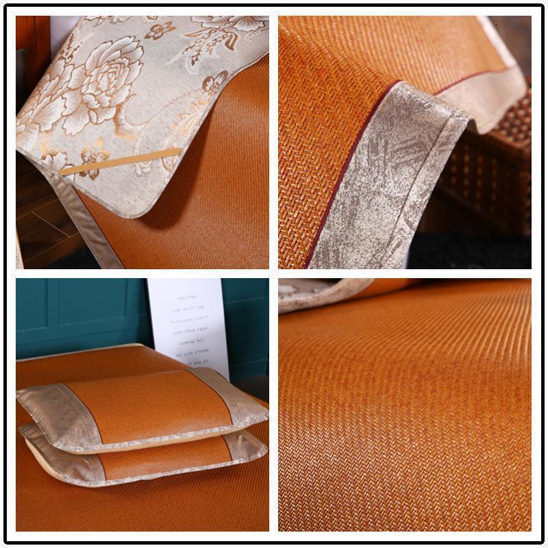 美帮汇藤席夏天冰丝凉席三件套1.5m席1.8米床折叠宿舍双面席子1.2