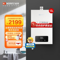 能率(NORITZ) 13升燃气热水器 全屋恒温巡航 多点用水恒温 低水压启动 天然气强排式 13EA2FEX 高端防冻
