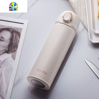 保温杯男女士316不锈钢水杯子 学生韩版文艺简约便携泡茶杯 FENGHOU 加仑黑