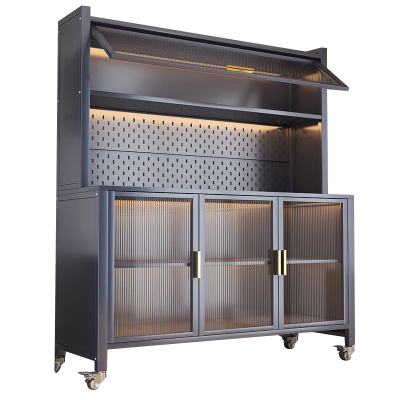 苏宁 质凡 现代简约厨房储物柜家用置物架餐边橱柜/ZF-CG006/700*420*1570mm