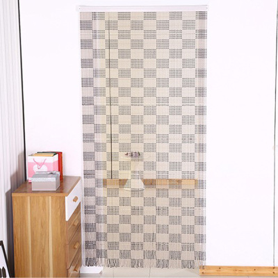 定做帘珠帘闪电客塑料挂帘成品夏季亚克力珠帘隔断客厅卧室玄关防蚊蝇深灰+浅灰（灯笼）80CM宽X2.1米高（80根）