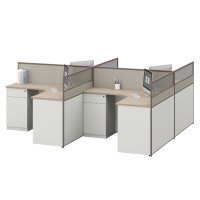 臻远ZYGW-046职员桌办公桌屏风工作卡位 T型四人位