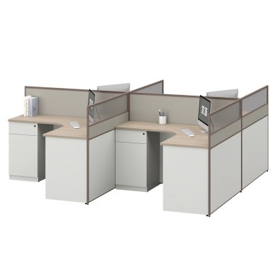 臻远ZYGW-046职员桌办公桌屏风工作卡位 T型四人位