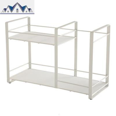 浴室卫生间置物架铁艺多层调料架厨房用品台面落地调味料架收纳架 三维工匠