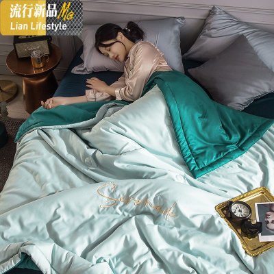 冰丝夏凉被双人夏季空调被天丝夏被可水人春秋被薄款被子夏天 三维工匠