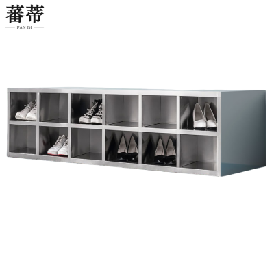蕃蒂不锈钢鞋柜24格双面台