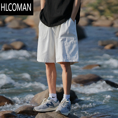 HLCOMAN日系复古oversize机能工装短裤男夏季潮牌宽松直筒休闲五分中裤子