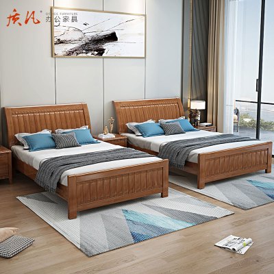 质凡现代简约经济实木床 1.8米床